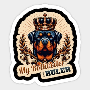 King Queen Rottweiler Sticker